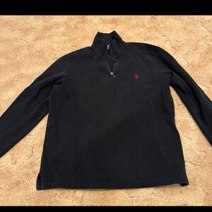 Polo by Ralph Lauren Black Quarter-Zip Fleece with Red Pony
